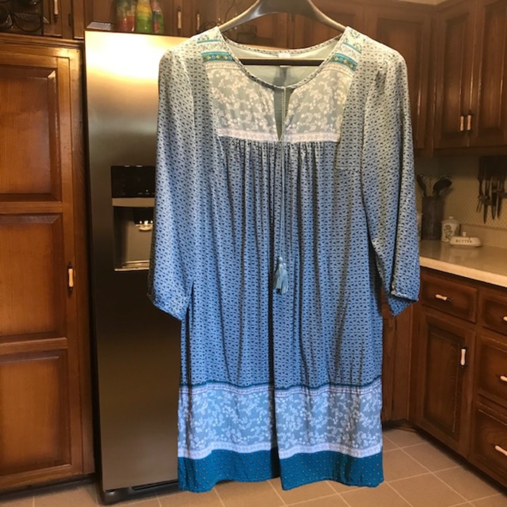 M Old Navy, Blue & White, Tassels Lined 3/4 Sleeve